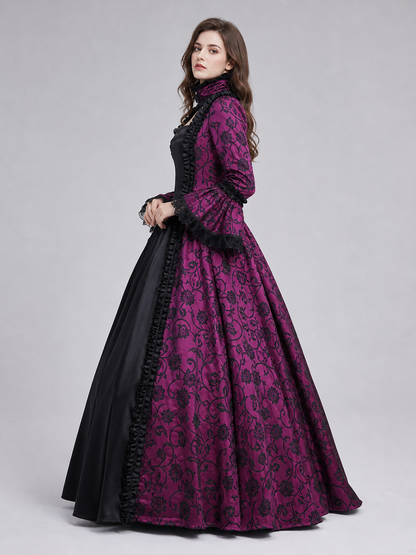 Gothic Victorian-style dress with a full skirt