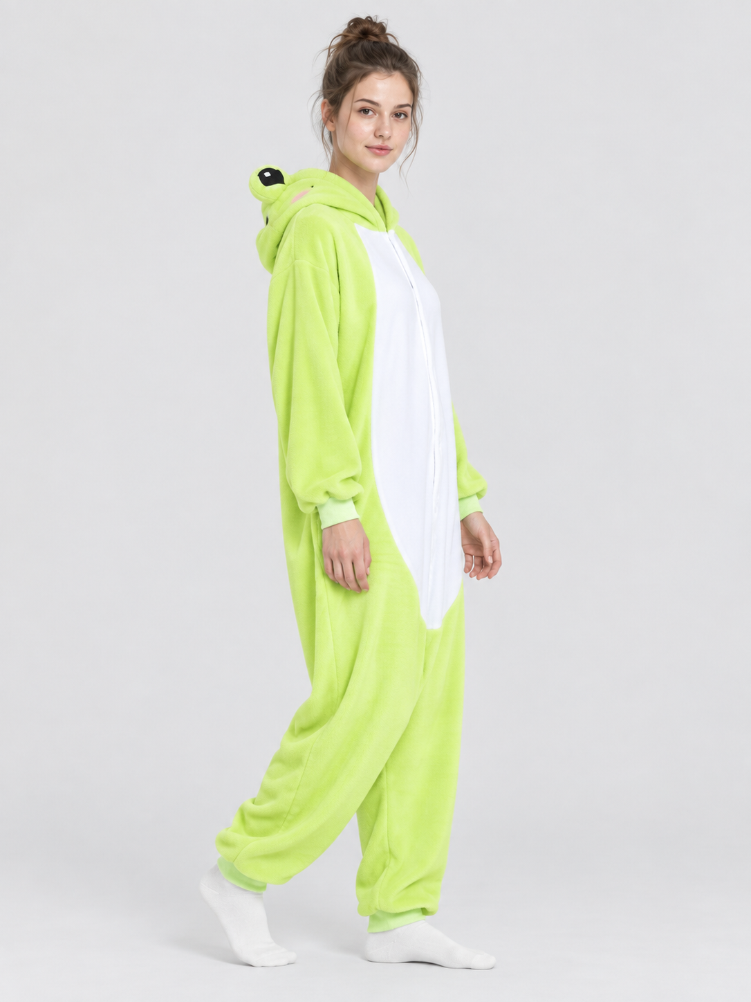 Kigurumi Pajama with Oversized Hood and White Insert