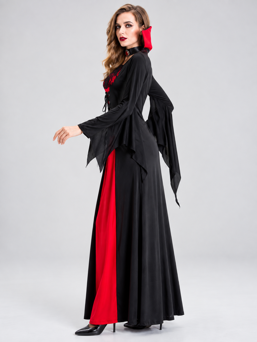 Vampire Costume: Lace Dress with Collar