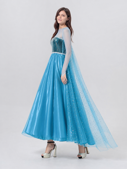 Long Carnival Dress with Shimmering Accents