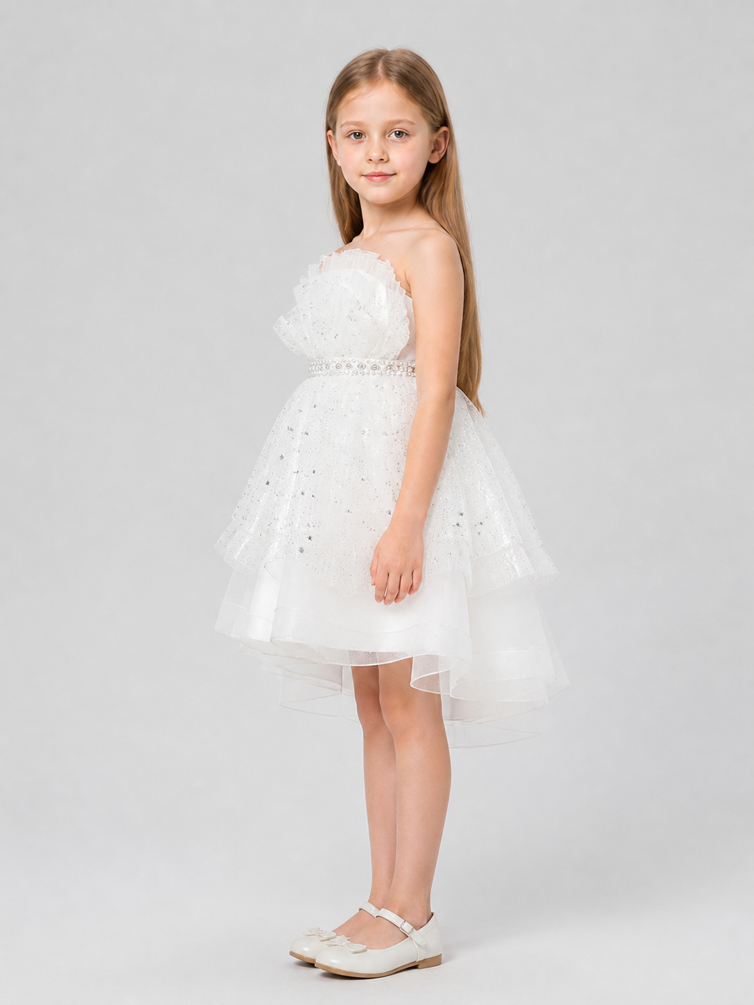 Sleeveless Princess Dress for Girls with a Full Skirt side view
