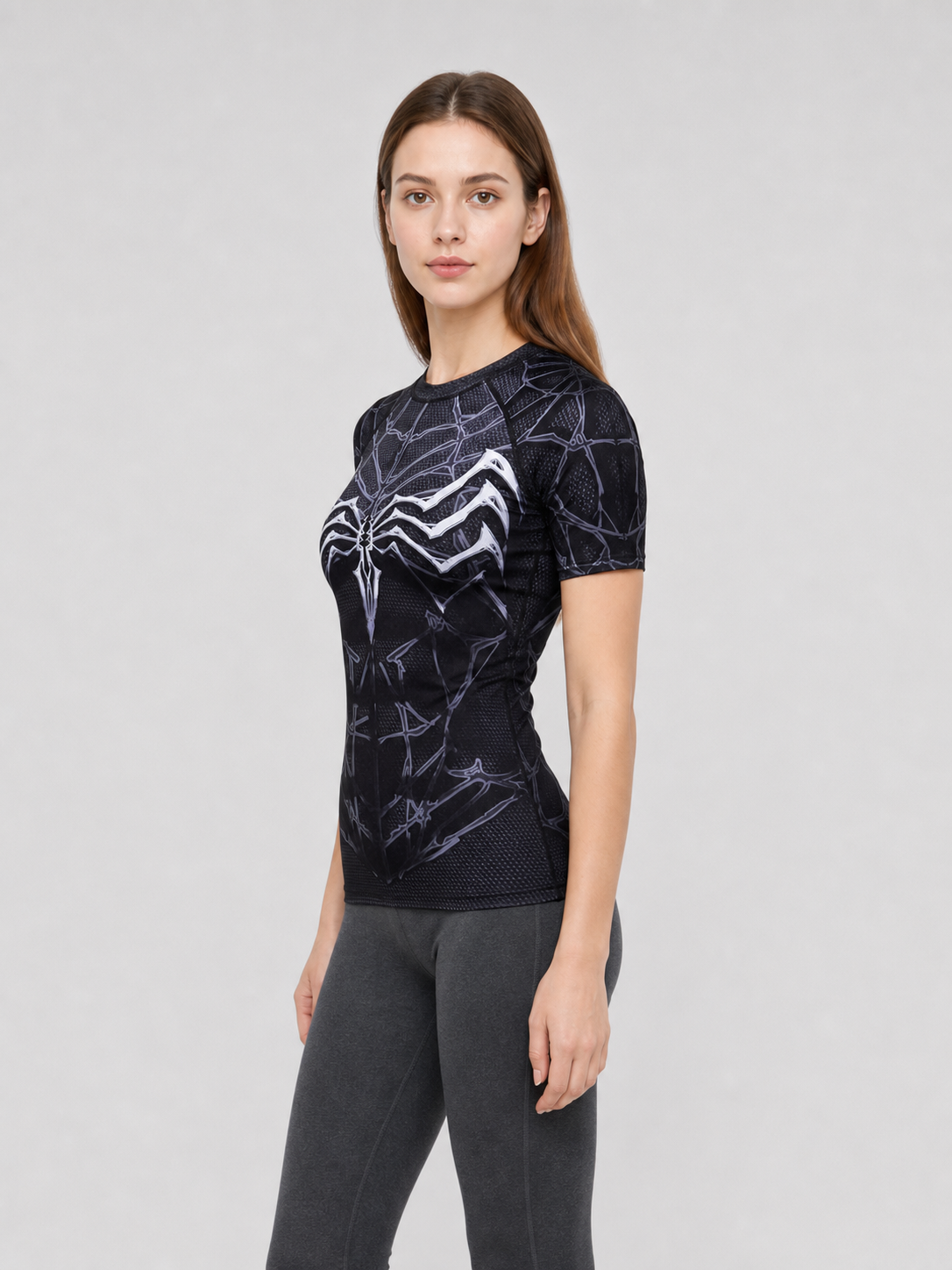 Web-Print Compression T-Shirt, Superhero Style