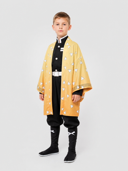 Agatsuma Zenitsu Cosplay Costume, Complete Set side view