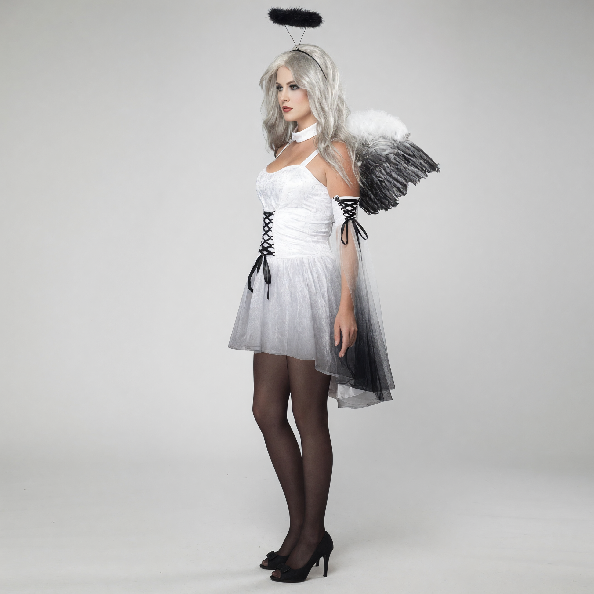 White “Dark Angel” Costume Dress for Halloween