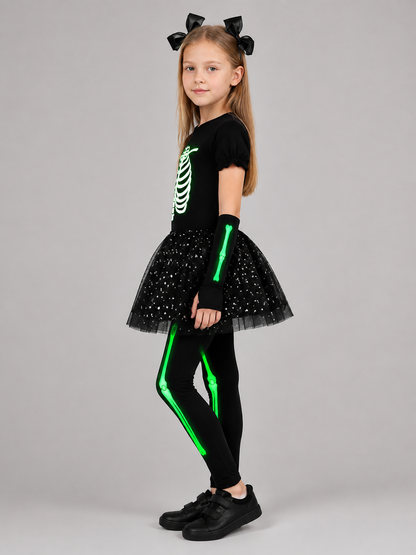 Children's Carnival Costume with Mask and Tutu Skirt side view