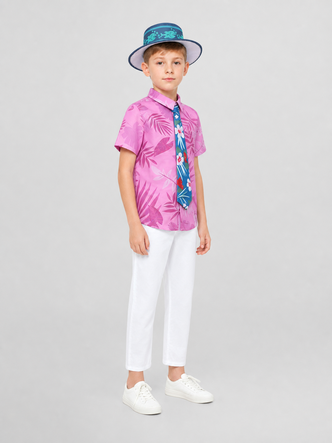 Nick Cosplay Costume: Shirt, Pants, Tie, Hat side view