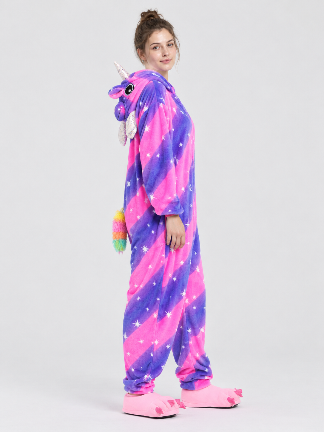Hooded Pajama Jumpsuit with Horn and Ears