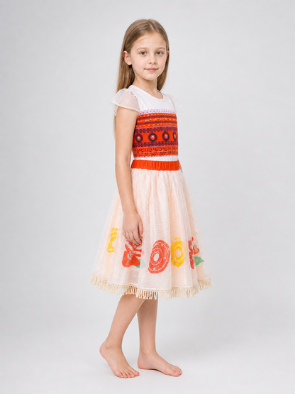 Moana 2 Character Costume Dress with Pattern