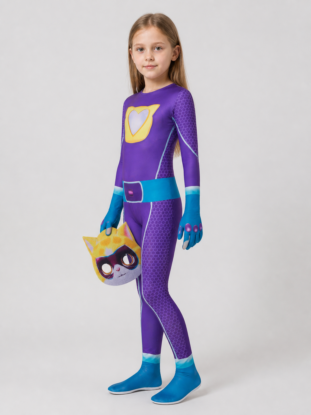 SuperKitties Cat Superhero Carnival Costume Jumpsuit side view