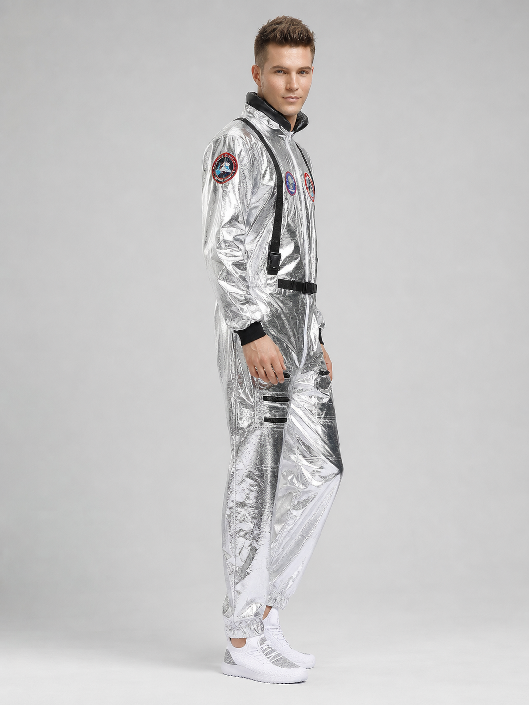Astronaut Costume, Silver Jumpsuit for Cosplay