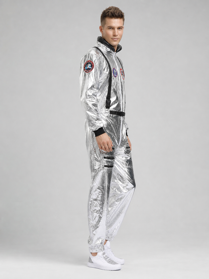 Astronaut Costume, Silver Jumpsuit for Cosplay
