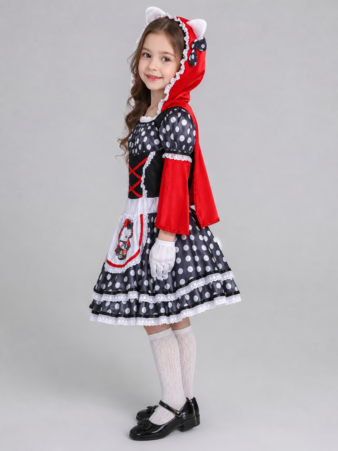 Costume Dress with Hood and Gloves