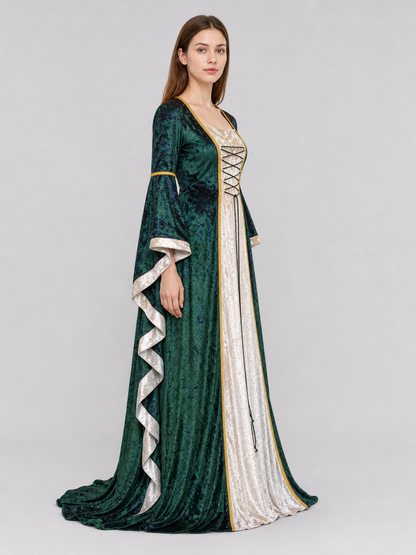 Medieval Renaissance-Style Dress with Train