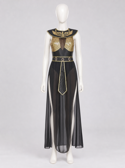 Cleopatra Costume, Egyptian Style, Black Dress