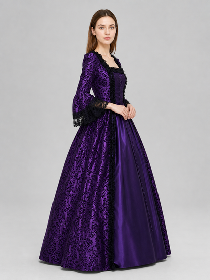 Gothic Historical Dress with Wide Sleeves