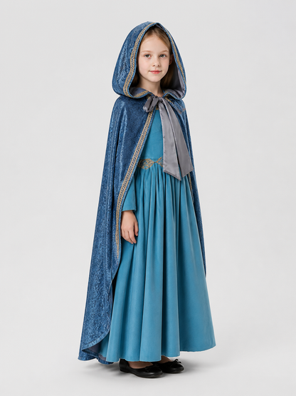 Costume Set: Dress and Hooded Cape side view