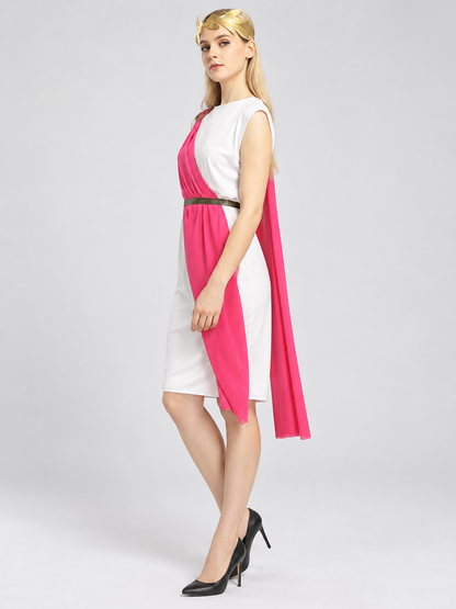 Carnival Costume: White Draped Dress side view