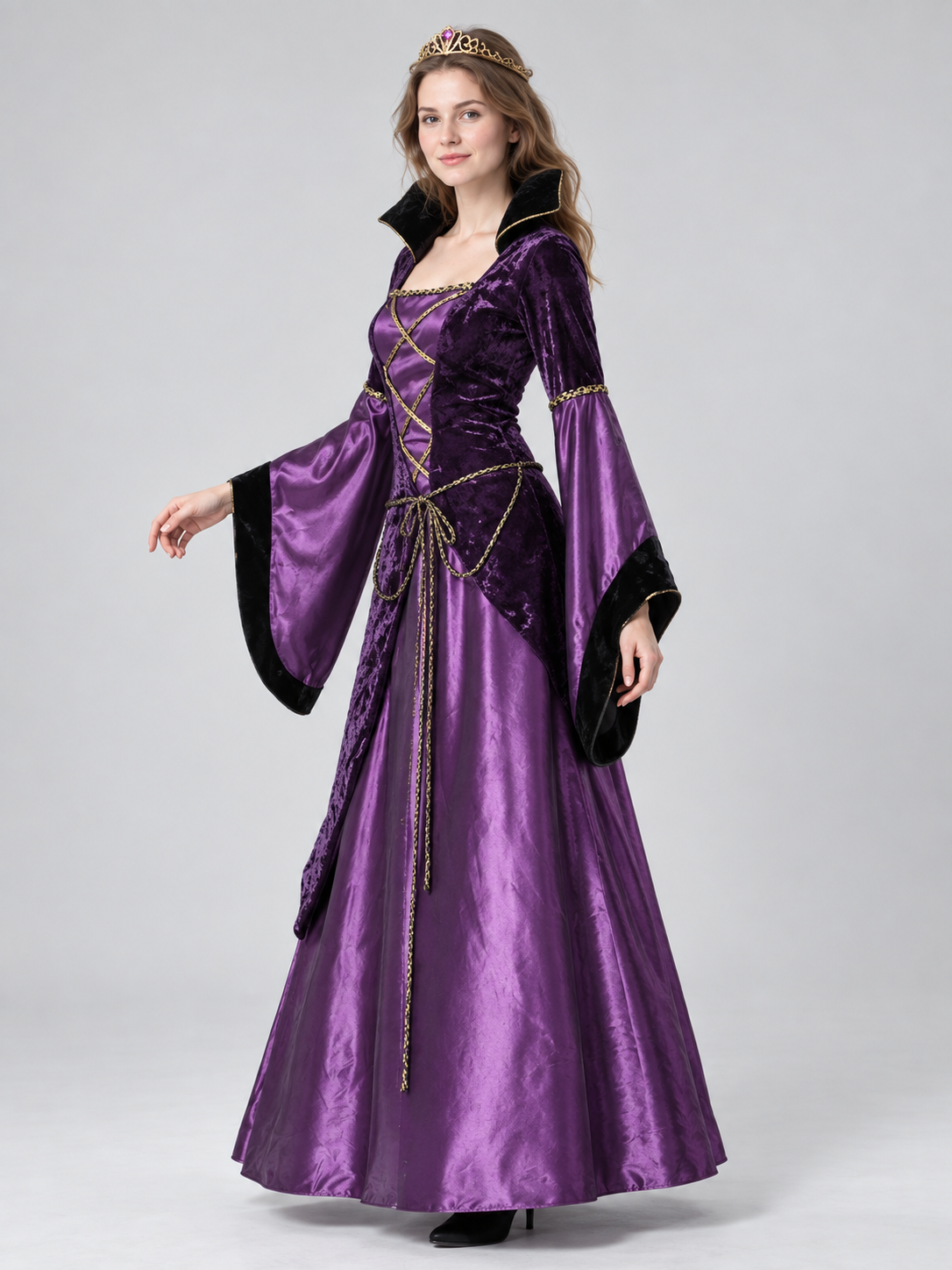 Vampire Carnival Costume with Dress, Crown, and Belt