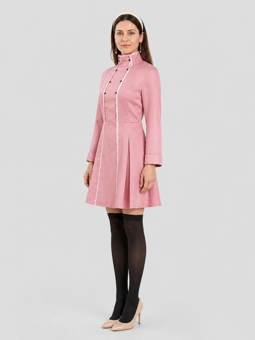 Blair Cosplay Costume: Pink Dress and Accessories side view