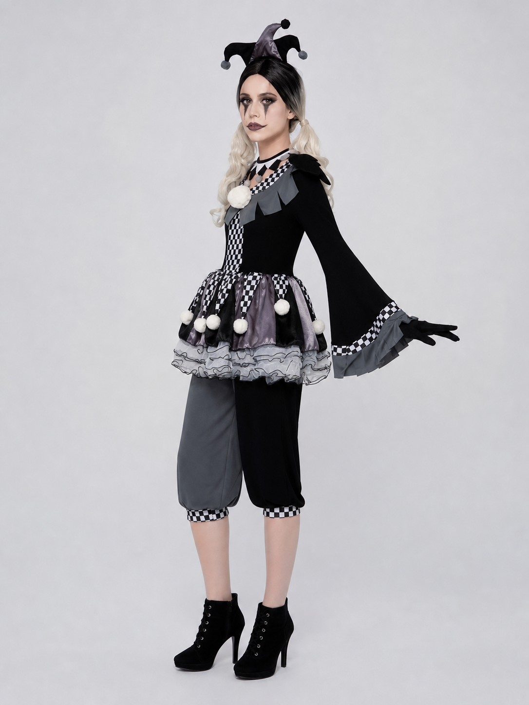 Black-and-White Jester Costume Set