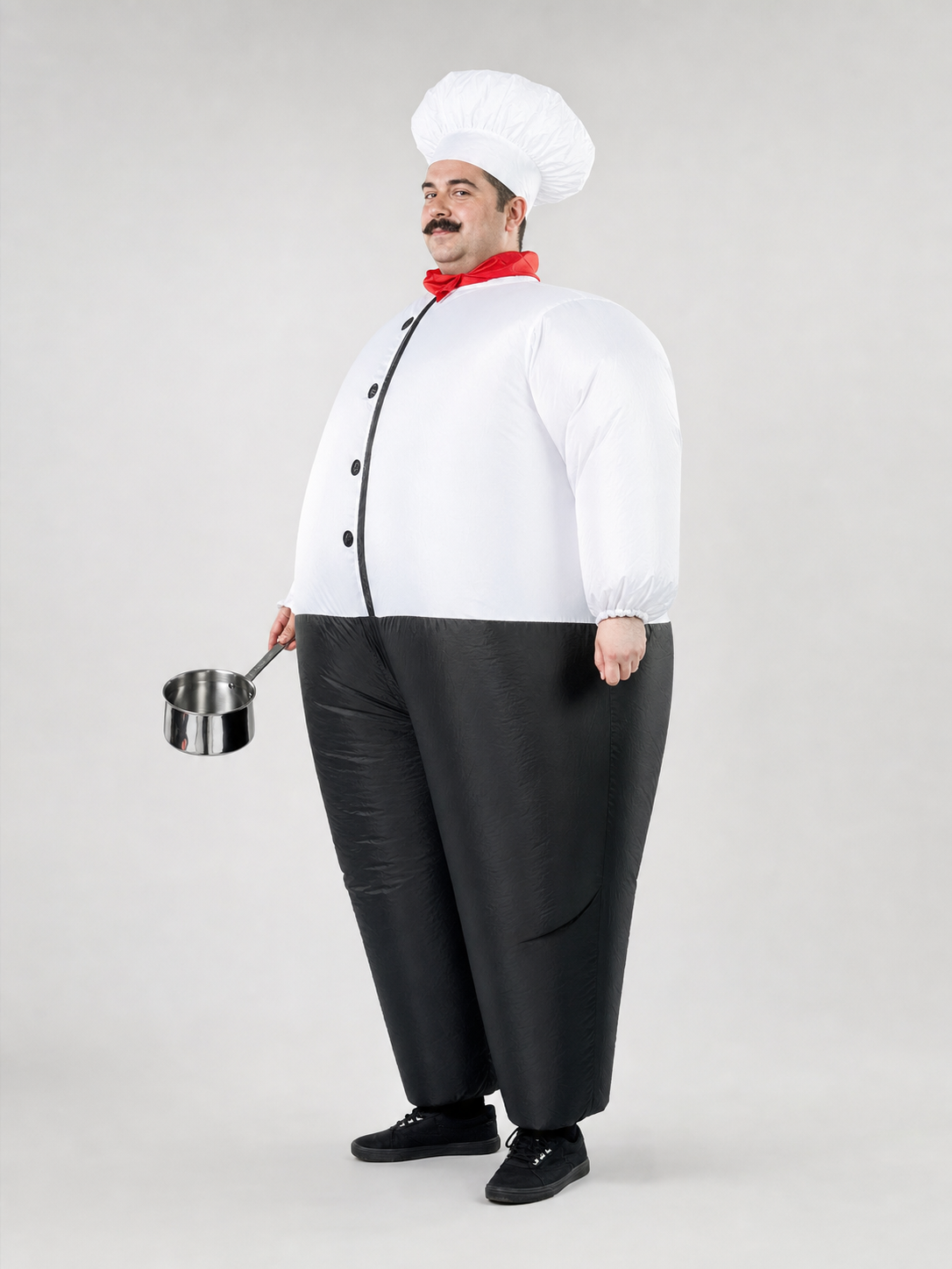 Inflatable Chef Costume with Hat and Mustache