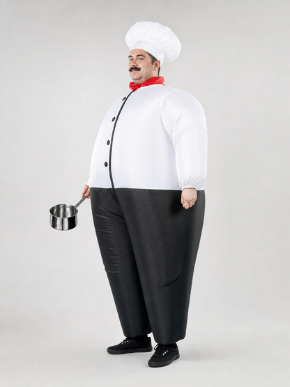 Inflatable Chef Costume with Hat and Mustache
