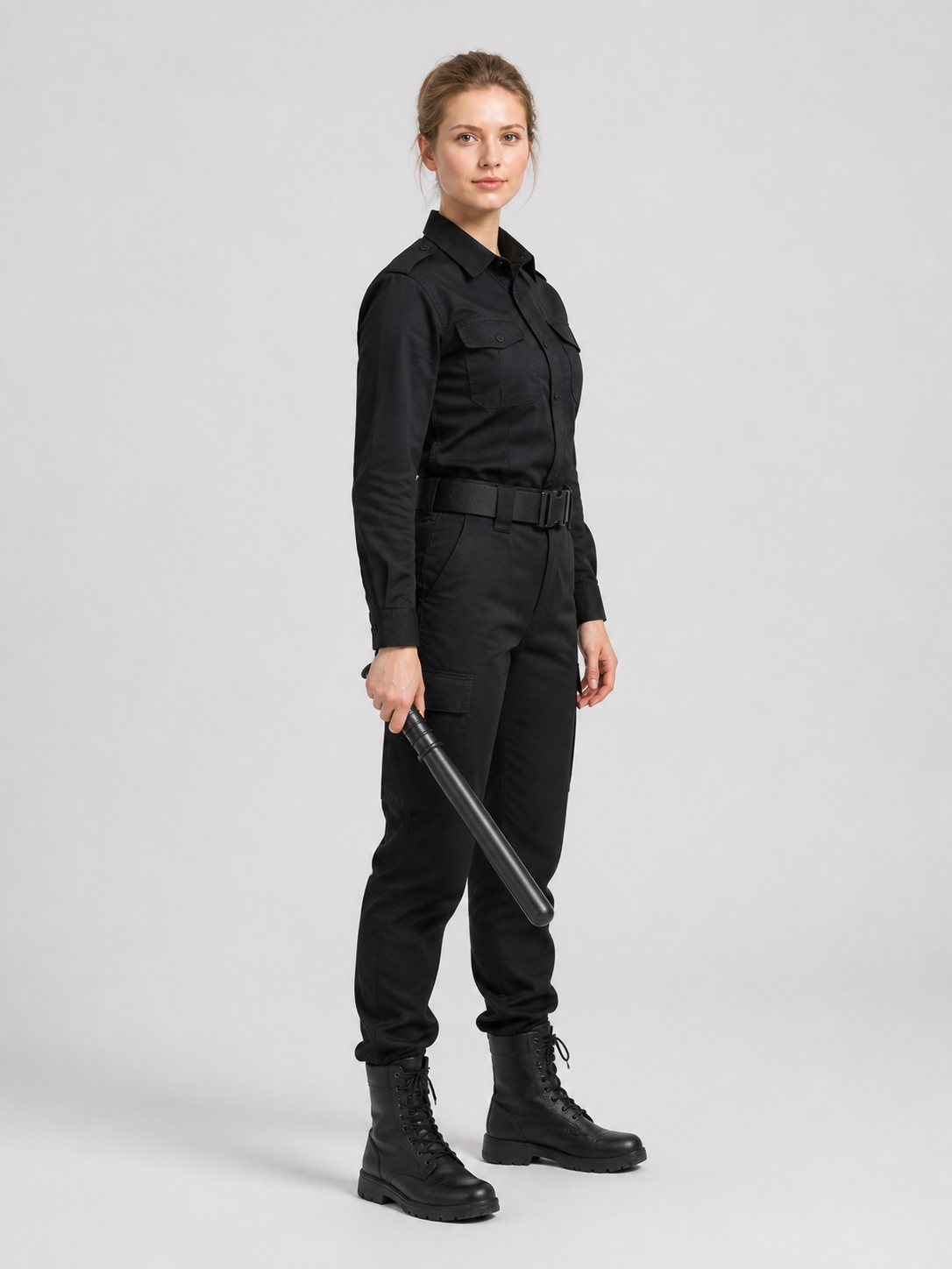 Black Police Baton for Cosplay and Halloween side view