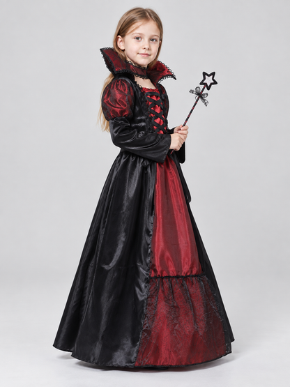Children's Black and Red Lace-Up Carnival Costume side view