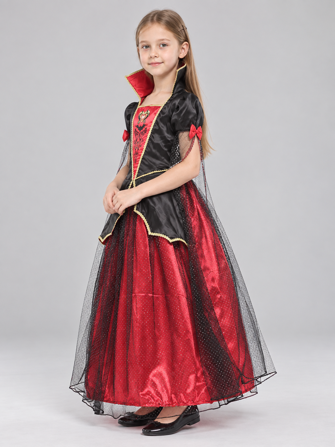 Gothic-Style Kids' Carnival Dress Jumpsuit