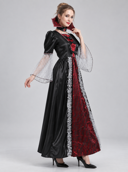 Carnival Costume with a High Collar and Red Insert side view