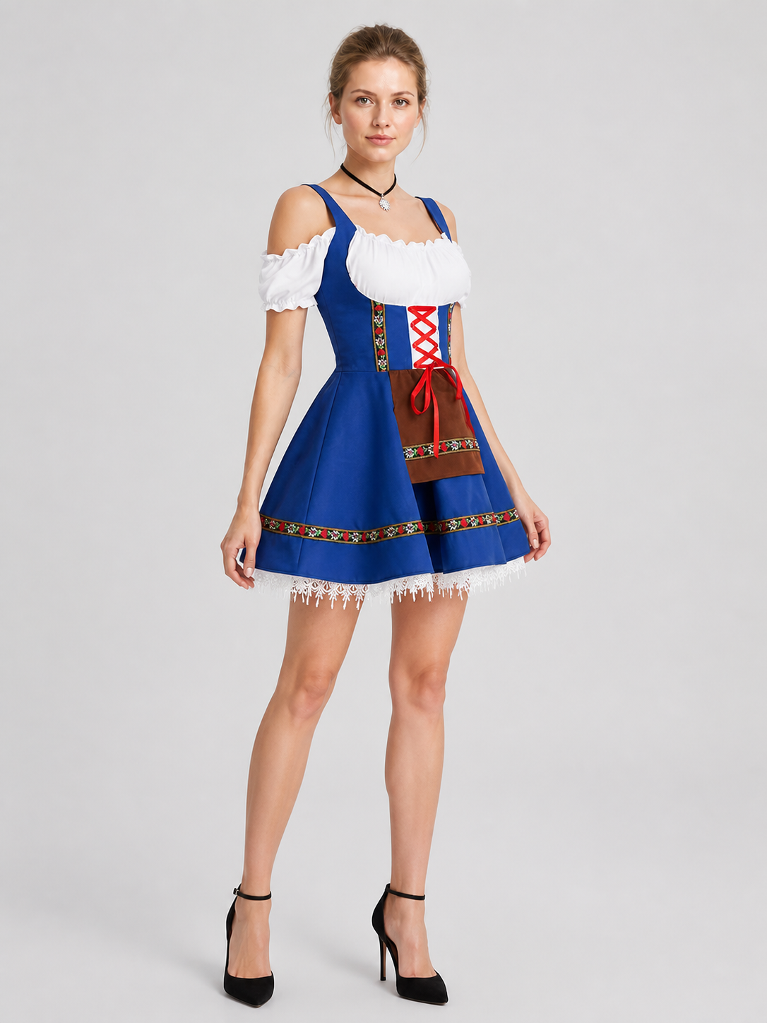 Carnival Strappy Dress with Folk-Style Trim side view