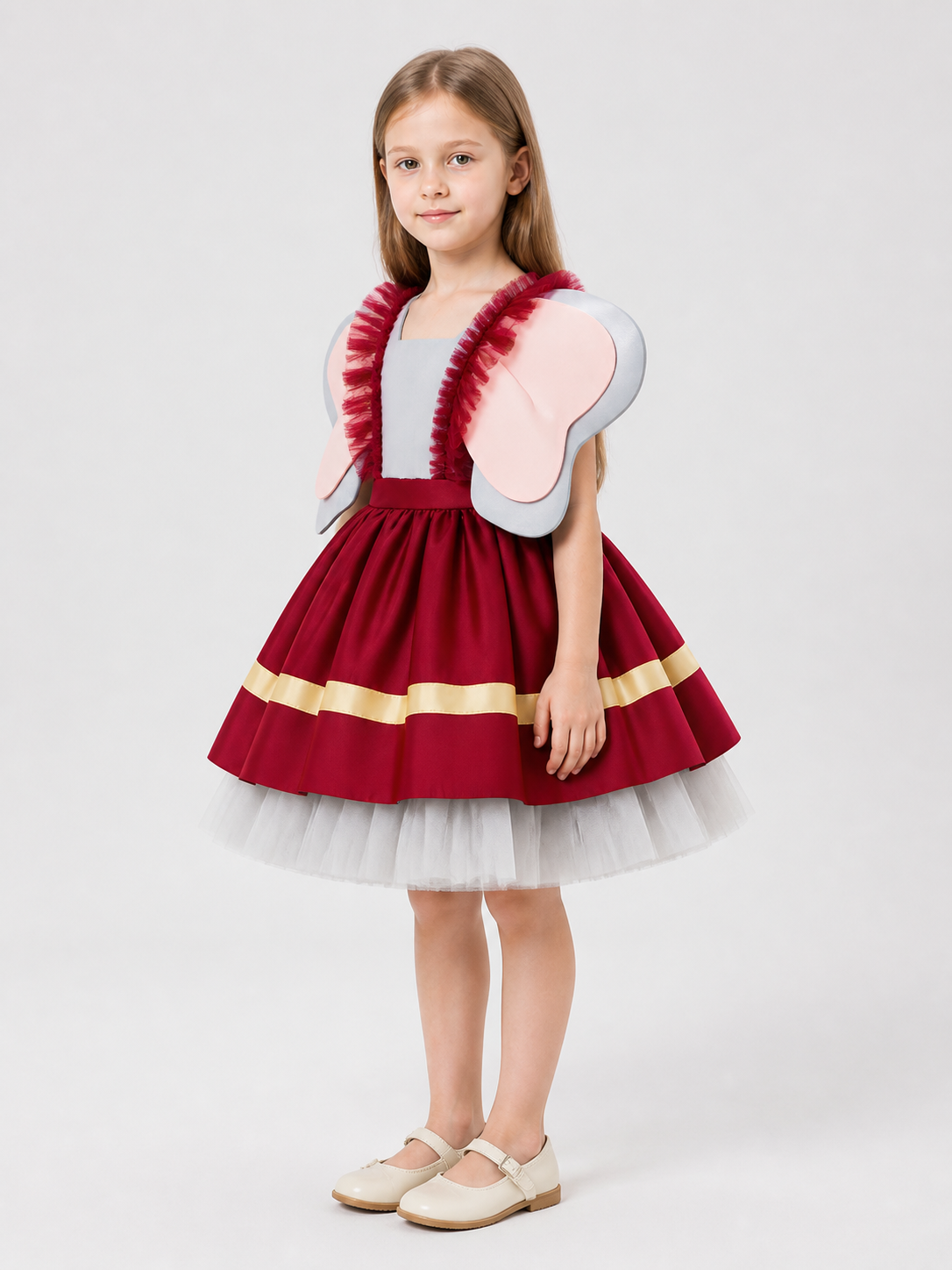 Little Elephant Carnival Dress with a Full Tulle Skirt side view
