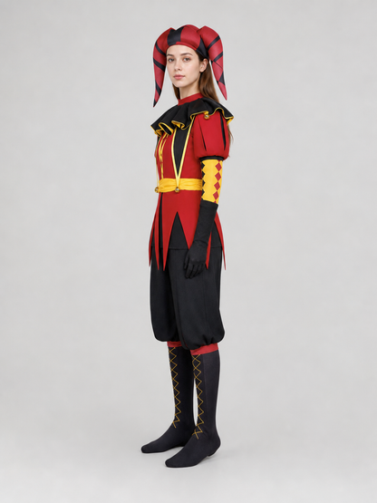 Jester Costume with Mask and Hat