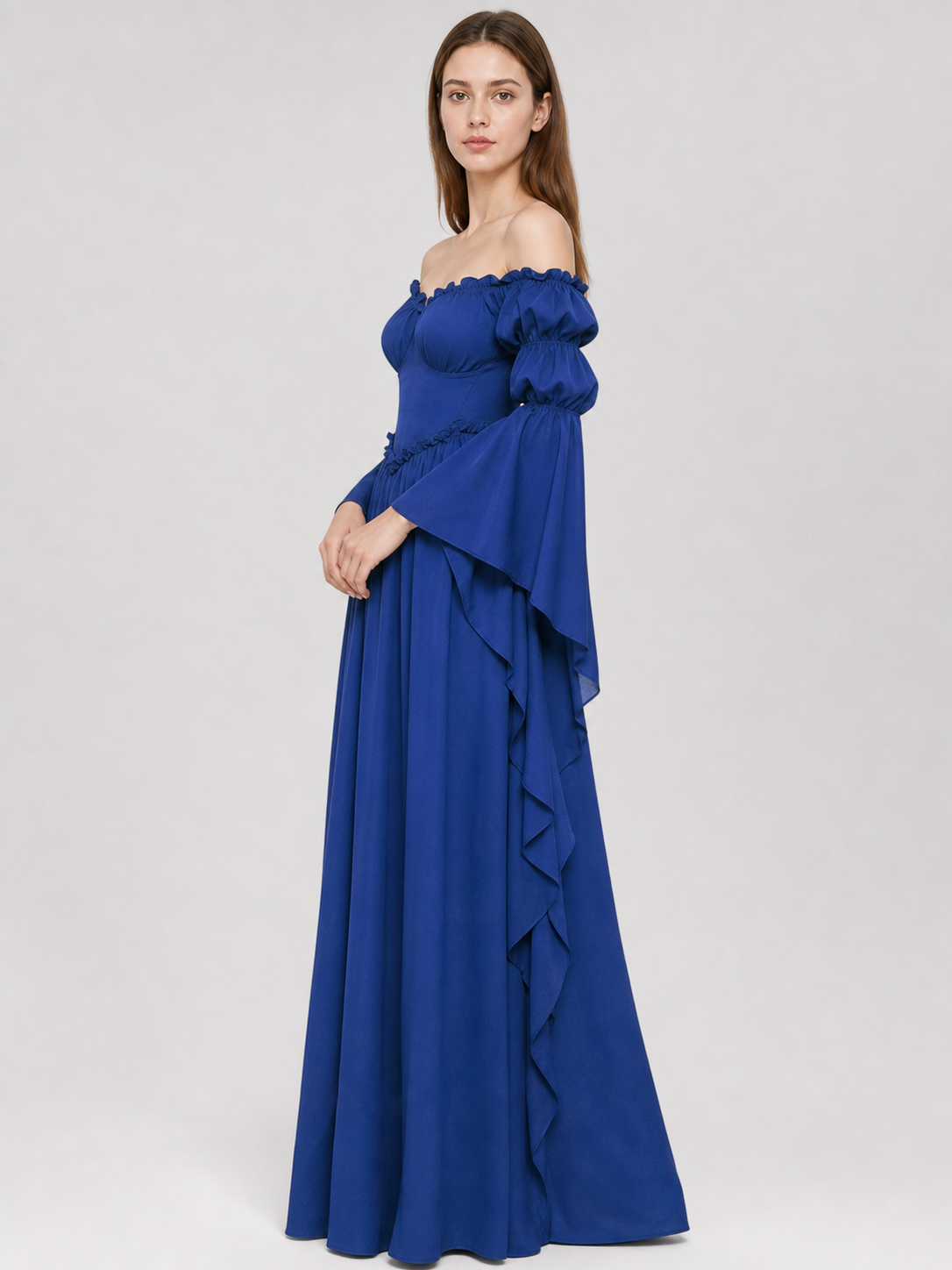 Vintage-Style Medieval Dress, Blue