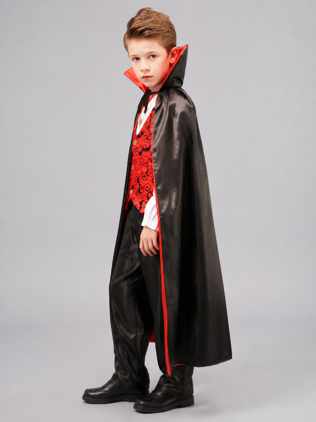 Children's Vampire Costume with Cape side view