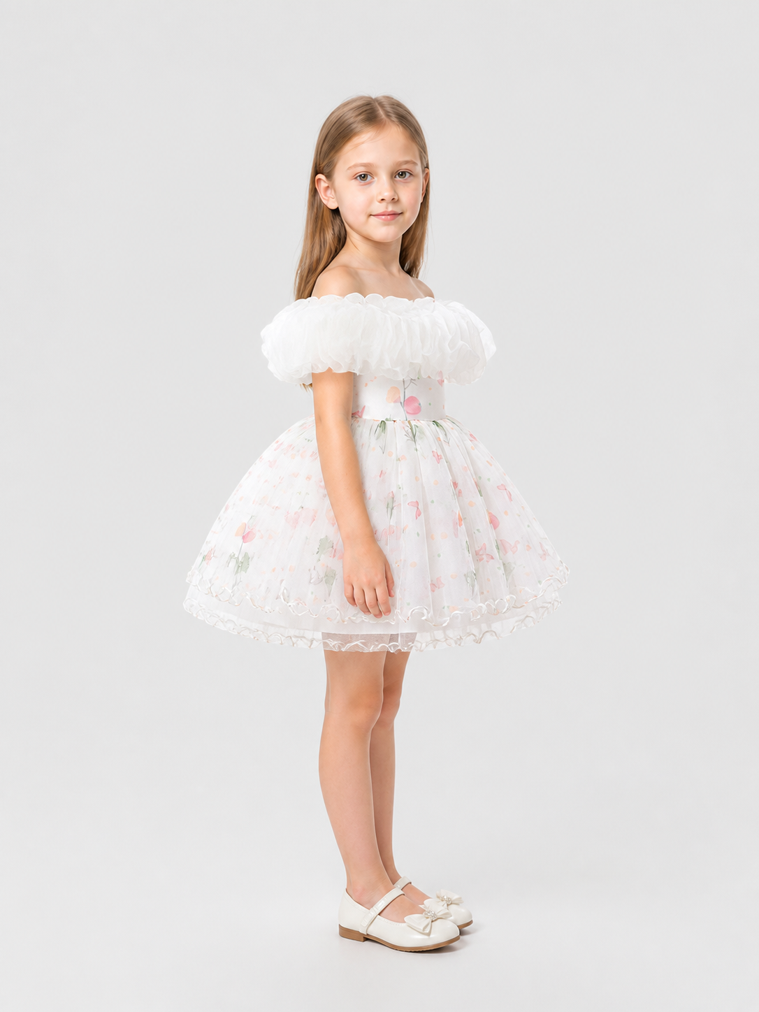 Princess Dress with Full Skirt for Flower Girls