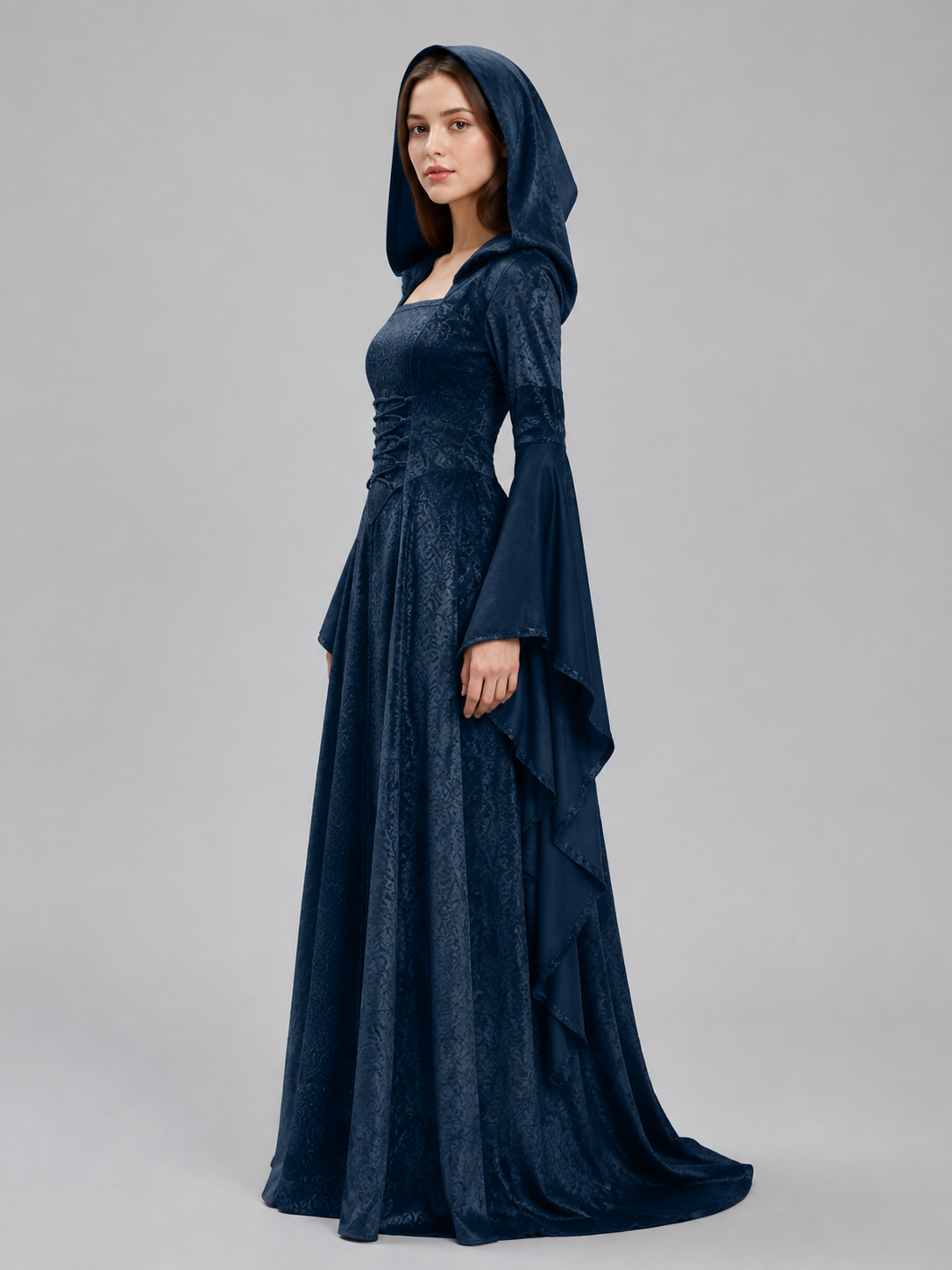 Hooded Medieval Cosplay Dress side view