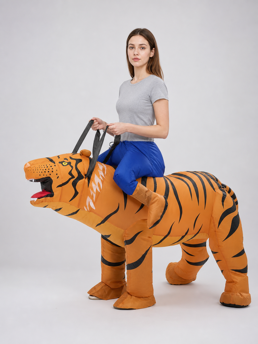 Inflatable Riding Tiger Costume, One Size