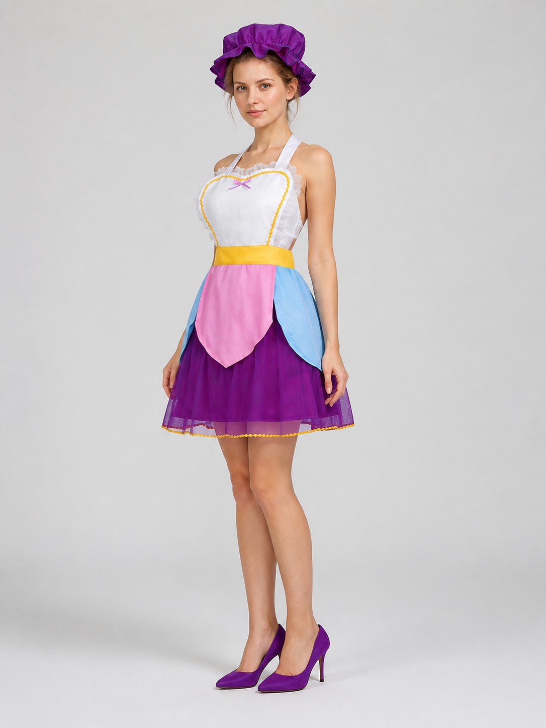 Mrs. Potts Costume: Dress and Hat for Cosplay side view