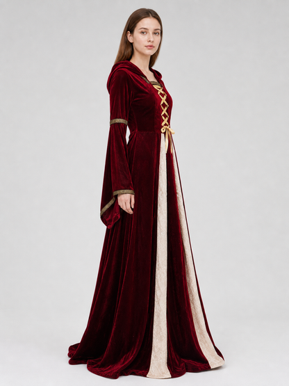 Medieval Hooded Dress, Gothic Style