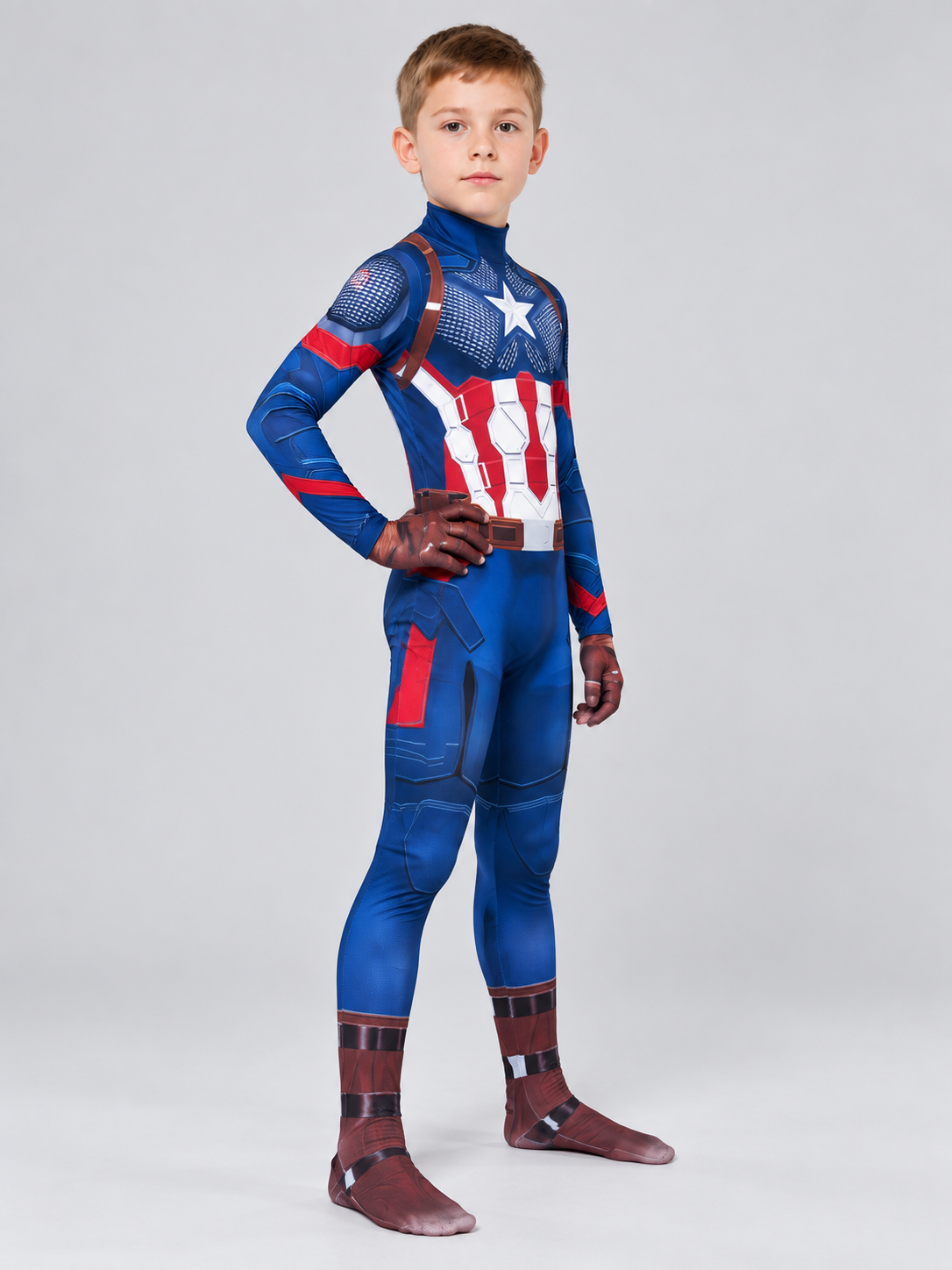 Carnival Jumpsuit Costume with White Star on Chest