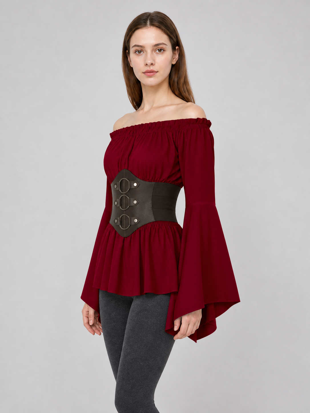 Gothic-Style Costume Dress with Belt