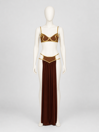 Cleopatra Costume, Gold Embellishments, Open Top, S-XXXL side view