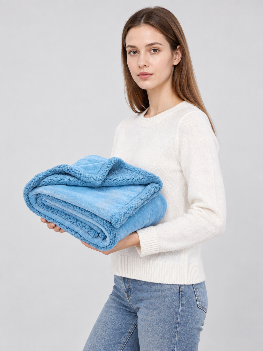 Reversible Sherpa-Pile Pet Blanket side view