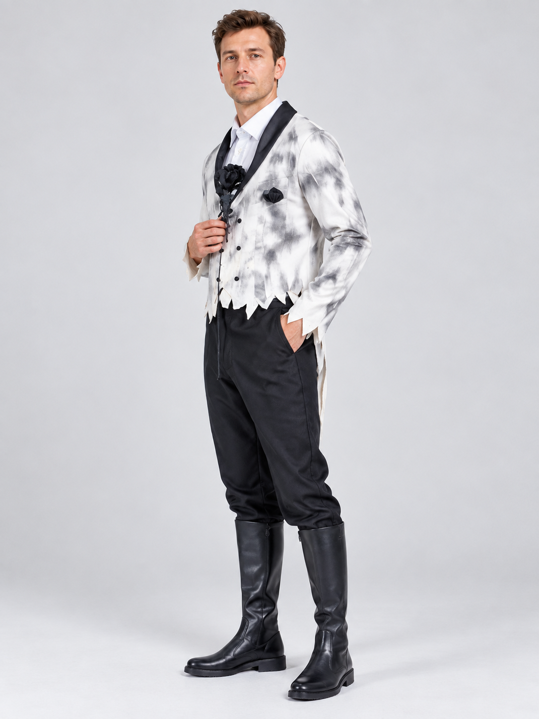Halloween Carnival Costume with Rose Brooch