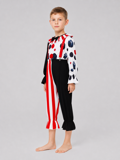 Clown carnival costume with pants and hat
