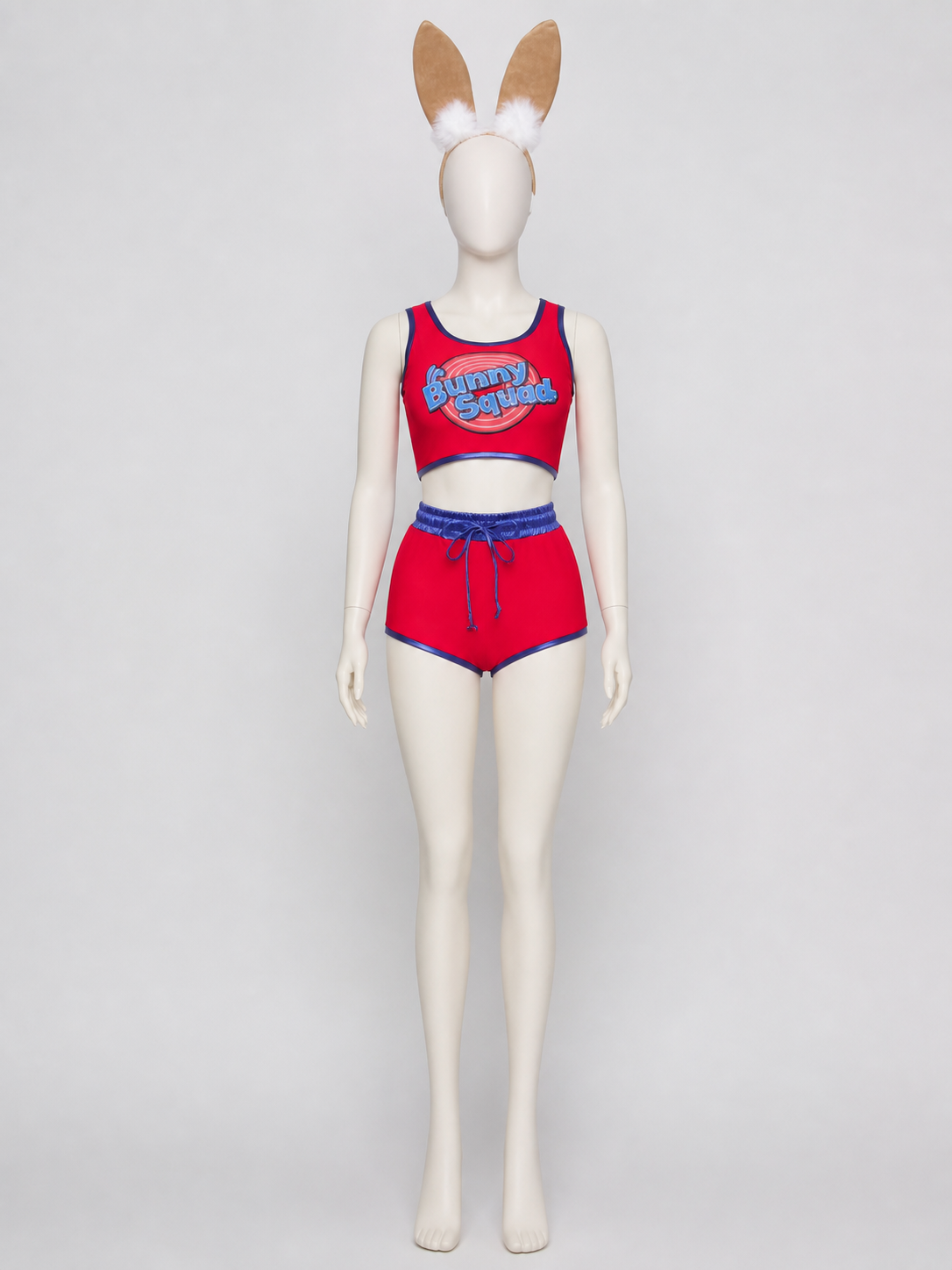 Stage Costume with Ears: Top, Shorts, and Headband side view
