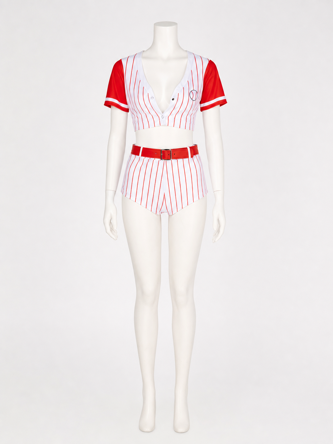 Striped Baseball Outfit: Top and Shorts side view