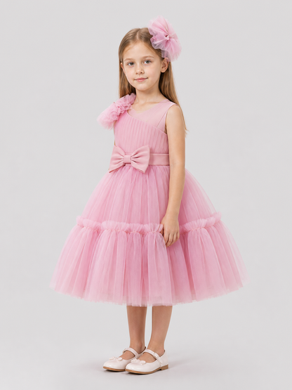 Full Tulle Flower Girl Dress with Bow