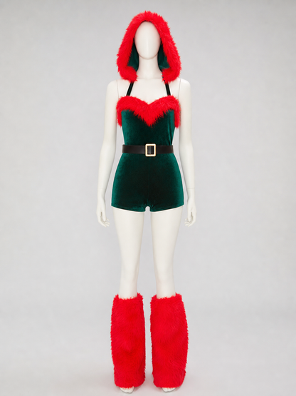 Christmas Hooded Jumpsuit Costume side view